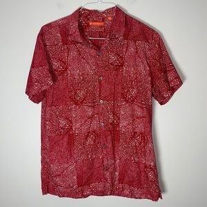 Tori Richard Red Large Button Down Hawaiian  Shirt